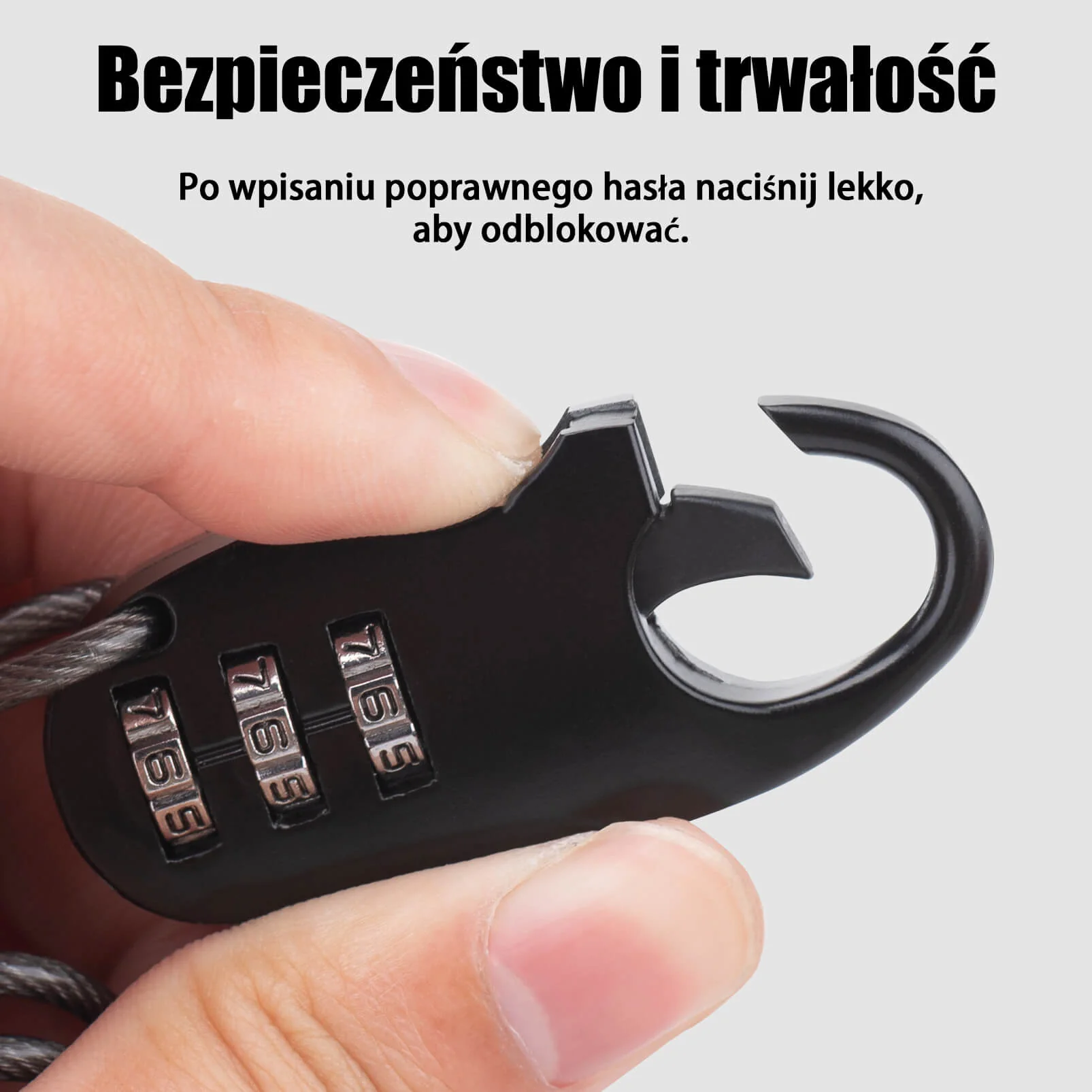 Zapięcie do Kasku Rowerowego Trzycyfrowe Hasło Długość 90cm - Image 23