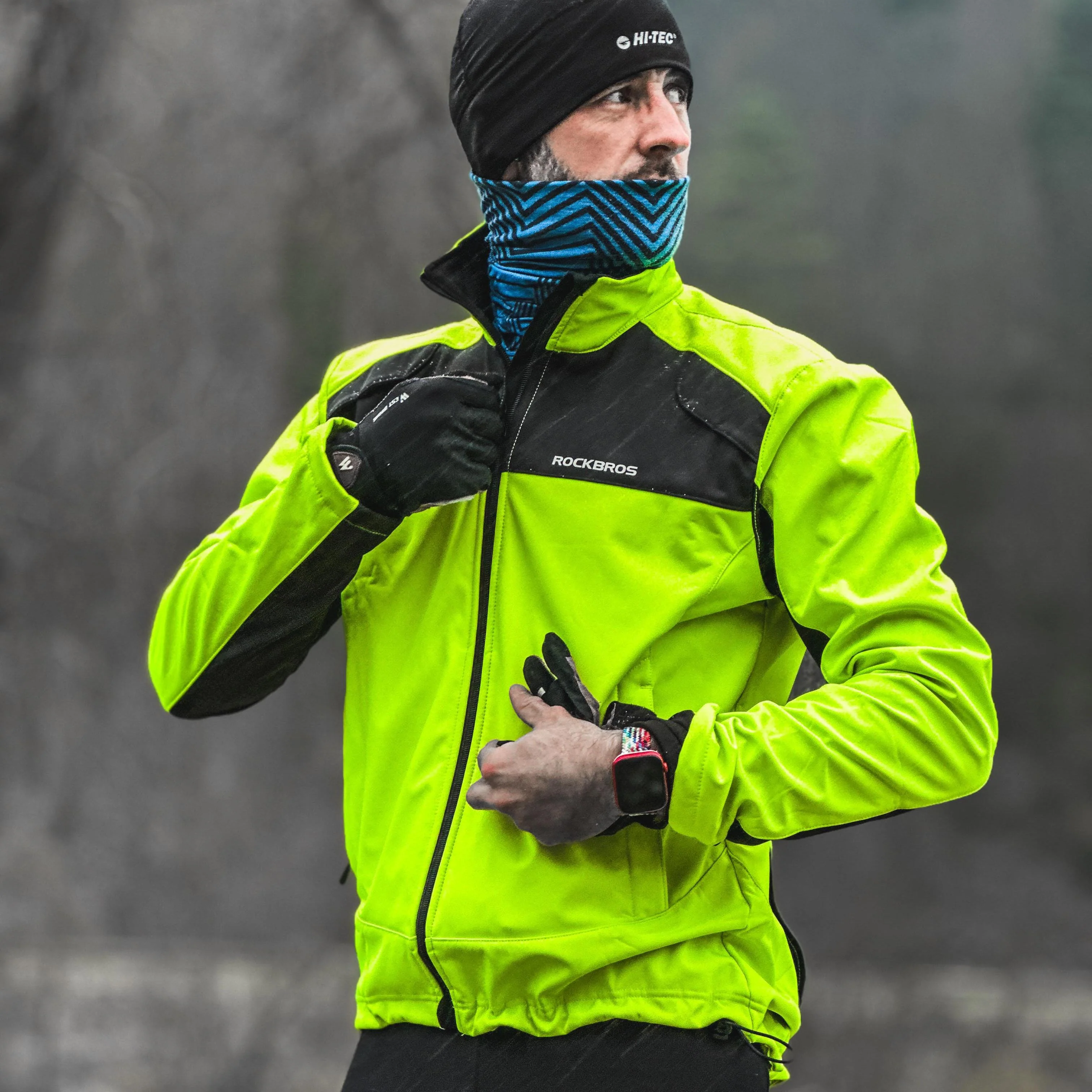Zimowa Wiatroodporna Kurtka Rowerowa Typu Softshell Mężczyźni -YPW055 - Image 5