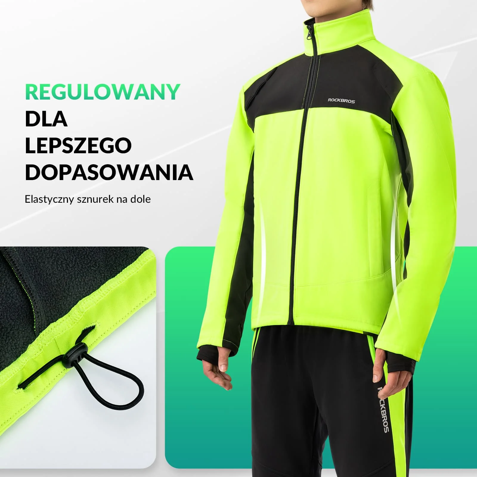 Zimowa Wiatroodporna Kurtka Rowerowa Typu Softshell Mężczyźni -YPW055 - Image 9