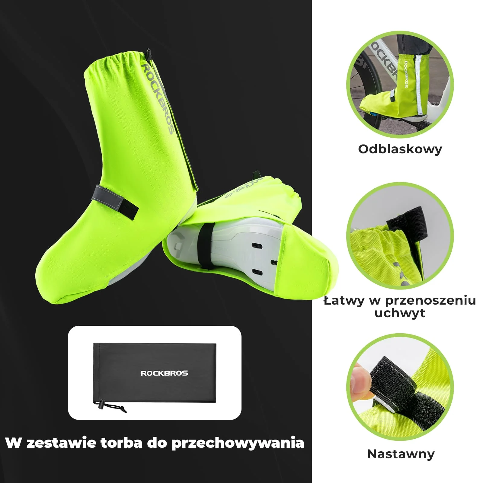 Zimowe Ochraniacze na Buty Rowerowe Ciepłe i Odblaskowe-D91 - Image 3