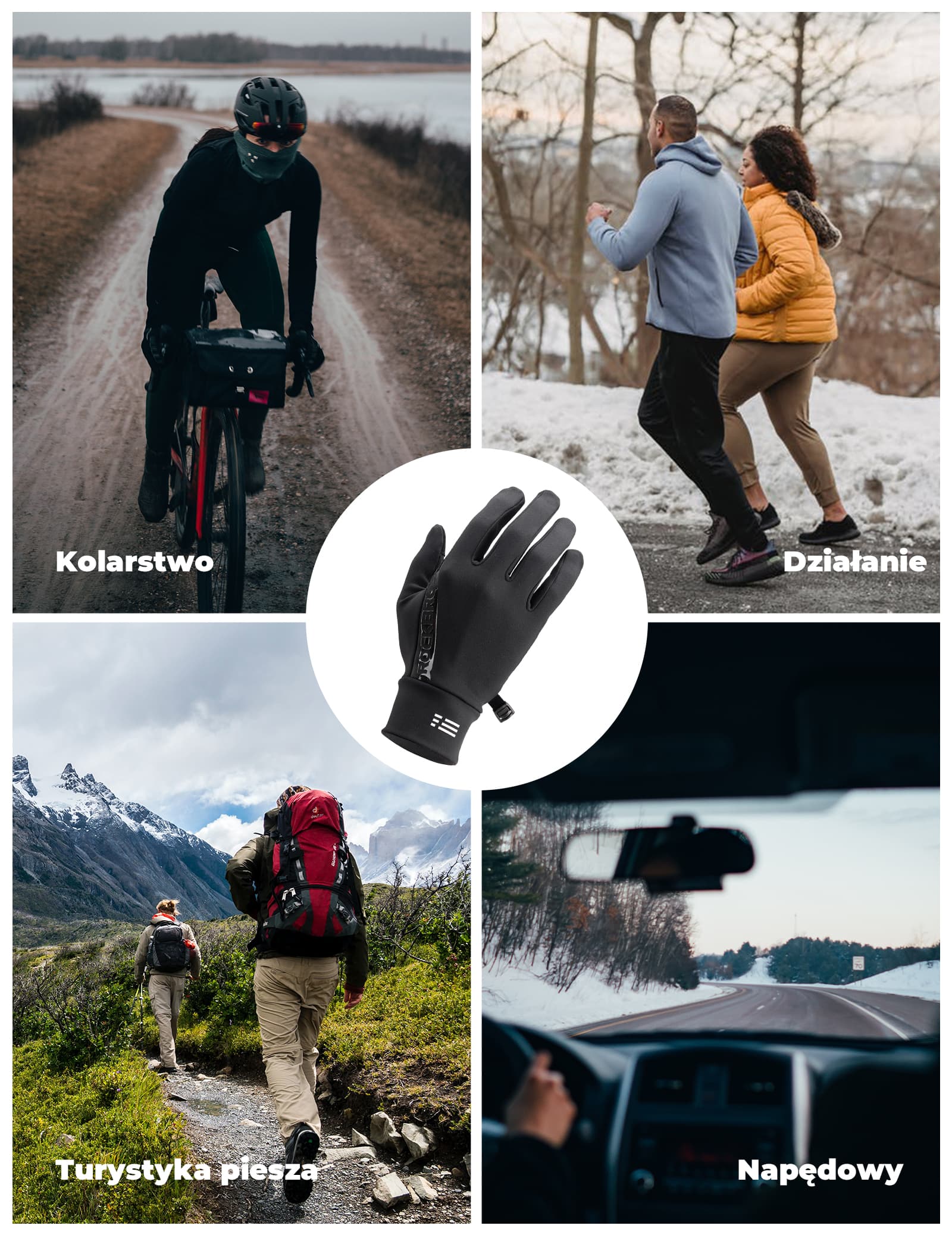 Zimowe Rękawice Rowerowe Z Grafenem Oddychające 5–15°C– S414 - Image 14