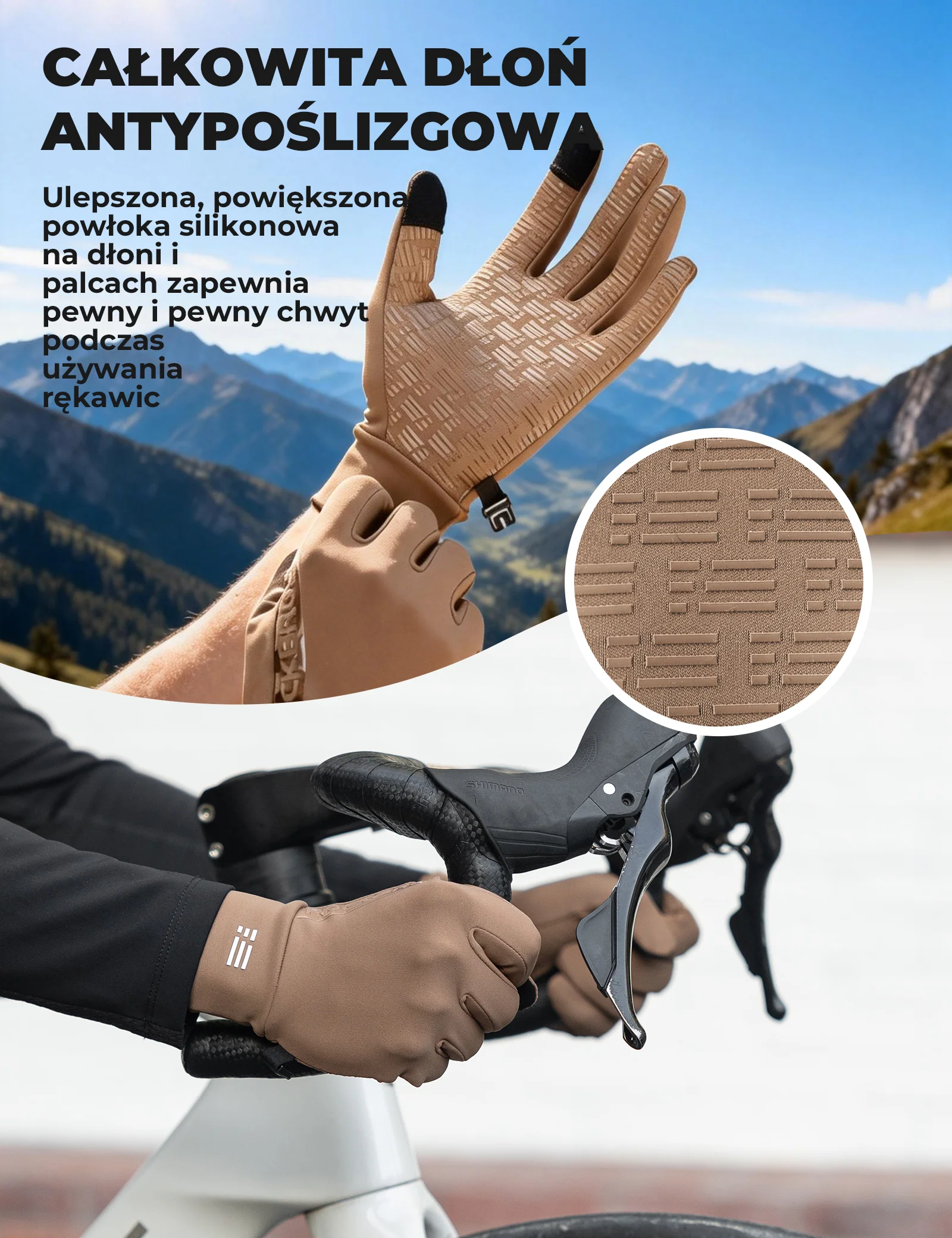 Zimowe Rękawice Rowerowe Z Grafenem Oddychające 5–15°C– S414 - Image 19