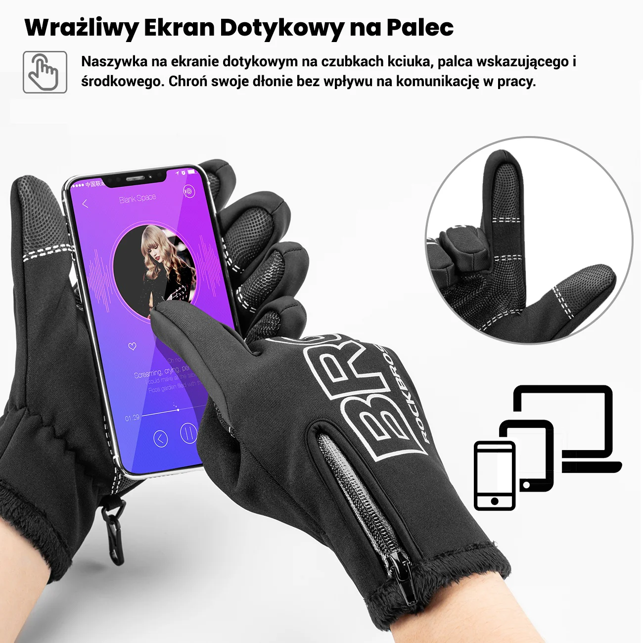 Zimowe Rękawiczki Rowerowe na Całych Palcach dla Kobiet i Mężczyzn - Image 2