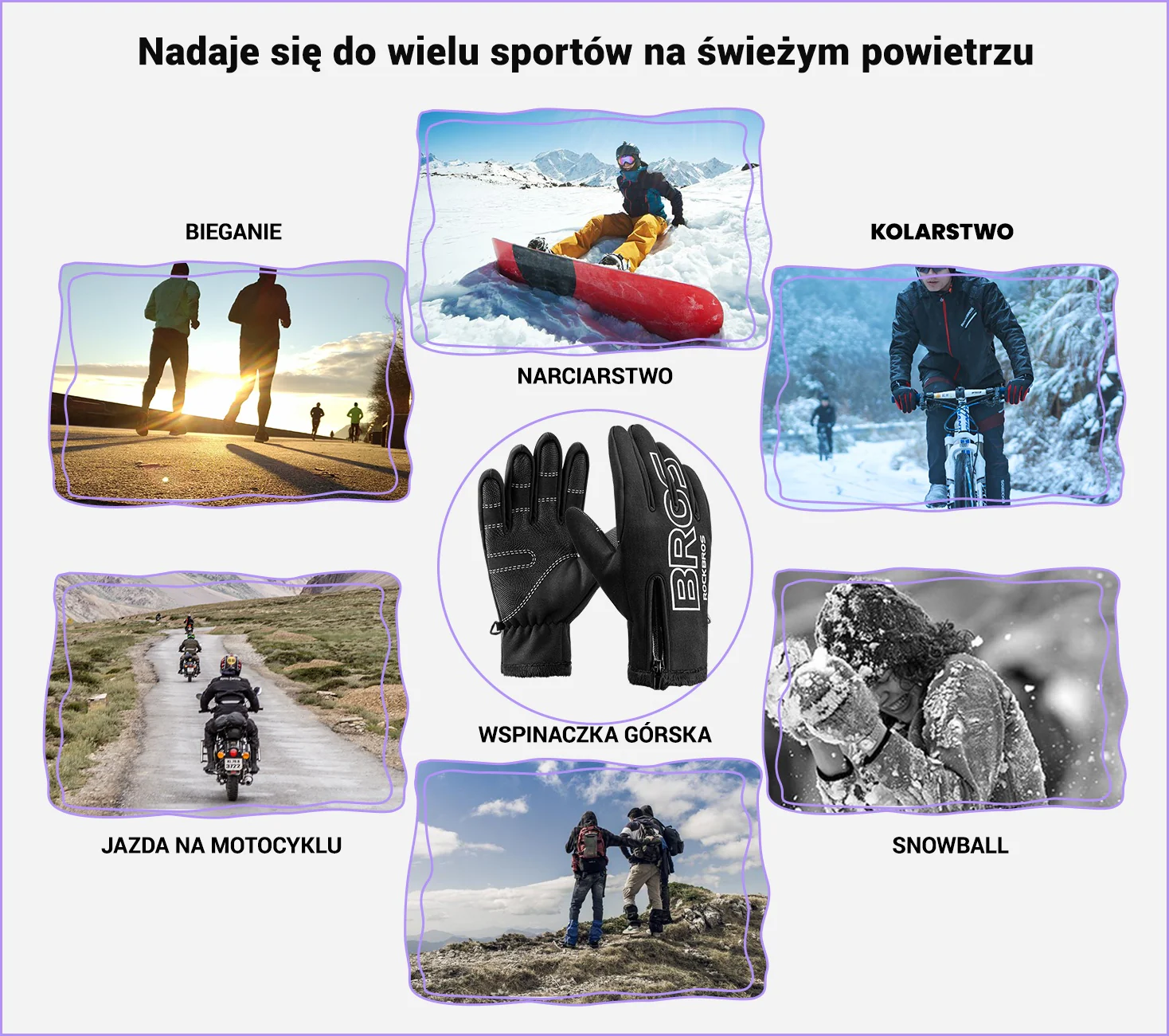 Zimowe Rękawiczki Rowerowe na Całych Palcach dla Kobiet i Mężczyzn - Image 5
